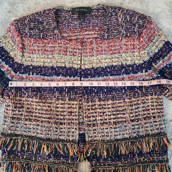 St. John Ellah Tweed Knit Short Jacket Size 10 - Picture 6 of 9